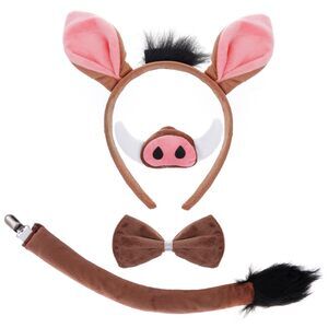 8525 Warthog Costume Accessoriess Set, Warthog Ears Headband